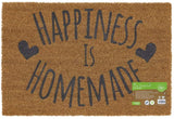 JVL NOVELTY COIR DOOR MAT "HAPPINESS IS HOMEMADE"