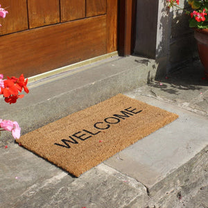 JVL "WELCOME" NATURAL COIR DOOR MAT