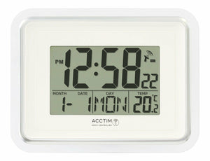 ACCTIM SILVER RADIO CONTROLLED LCD DELTA CLOCK