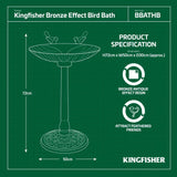 KINGFISHER BRONZE EFFECT BIRD BATH