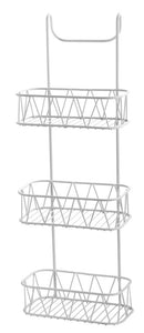 BLUE CANYON 3 TIER OVER DOOR WHITE METAL SHOWER SCREEN CADDY