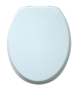 WOODEN STANDARD TOILET SEAT WITH STAINLESS STEEL SILVER FITTINGS