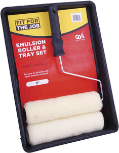 HARRIS FIT FOR THE JOB 9" PAINT ROLLER AND TRAY SET + ROLLER
