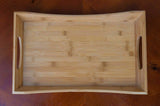 WOODEN BAMBOO EFFECT SERVING TRAY