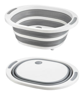 GREY SILICONE COLLAPSIBLE BASIN