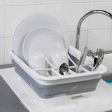 GREY SILICONE COLLAPSIBLE DISH RACK