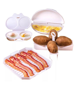 MICROWAVE 4 PC COOKING SET POTOATO OMELETTE MAKER