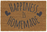 JVL NOVELTY COIR DOOR MAT "HAPPINESS IS HOMEMADE"