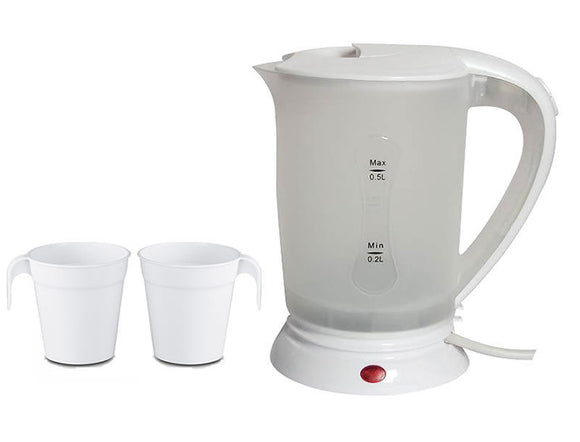 KINGAVON DUAL VOLTAGE 0.5L TRAVEL KETTLE WITH CUPS
