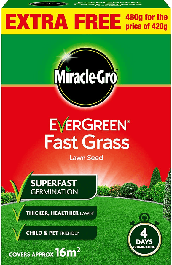MIRACLE GRO FAST GRASS LAWN SEED 480G