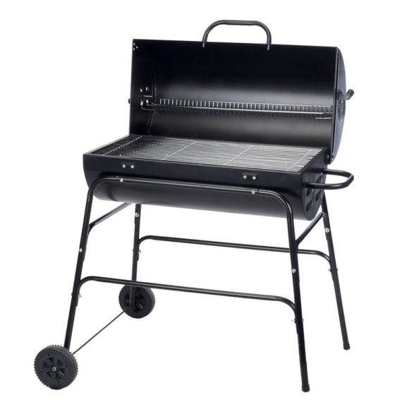 KINGFISHER OIL DRUM CHARCOAL BBQ WITH COVER