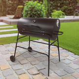 KINGFISHER OIL DRUM CHARCOAL BBQ WITH COVER