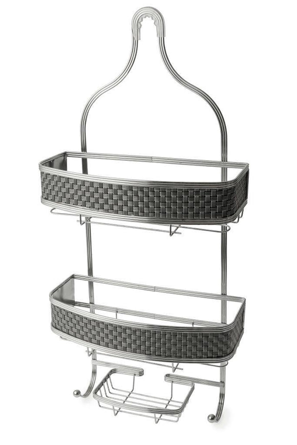 BLUE CANYON 3 TIER PISCES SILVER GREY HANGING BATH SHOWER CADDY