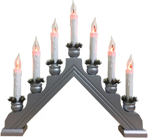 TINSEL TIME 7 BULB FLICKERING CANDLE BRIDGE