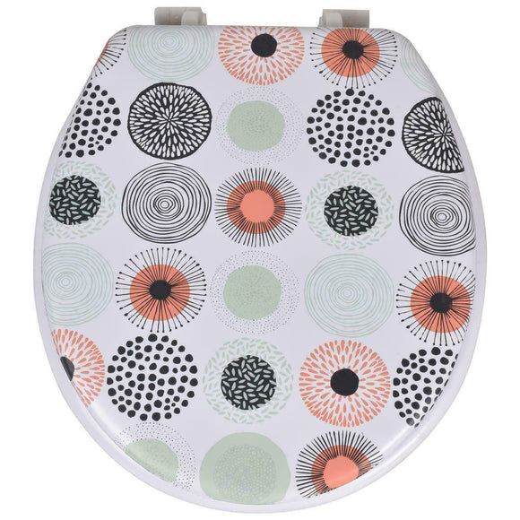 CIRCLES PATTERN CUSHIONED TOILET SEAT