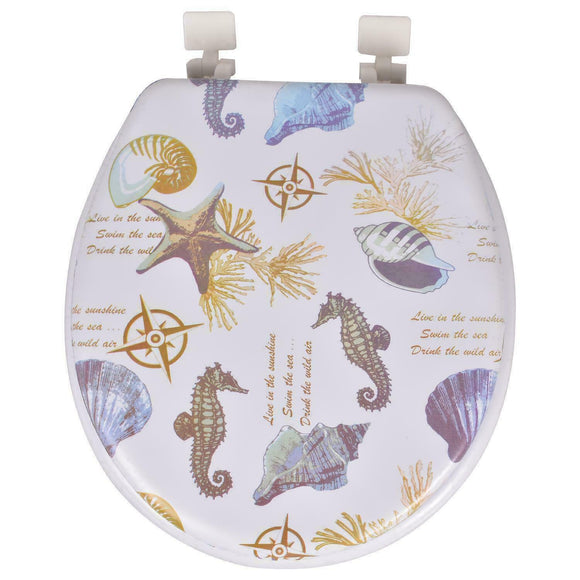 SEA LIFE PATTERN CUSHIONED TOILET SEAT