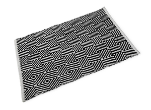 BLUE CANYON BLACK/WHITE DIAMOND BATH MAT