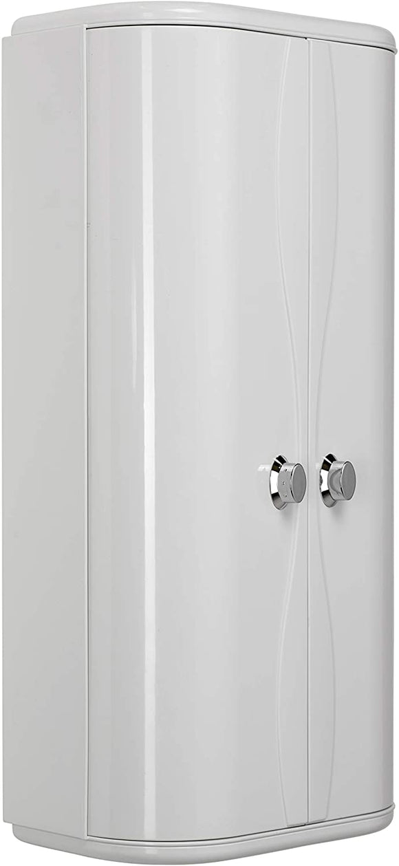 CROYDEX WHITE DOUBLE DOOR PLASTIC BATHROOM CABINET